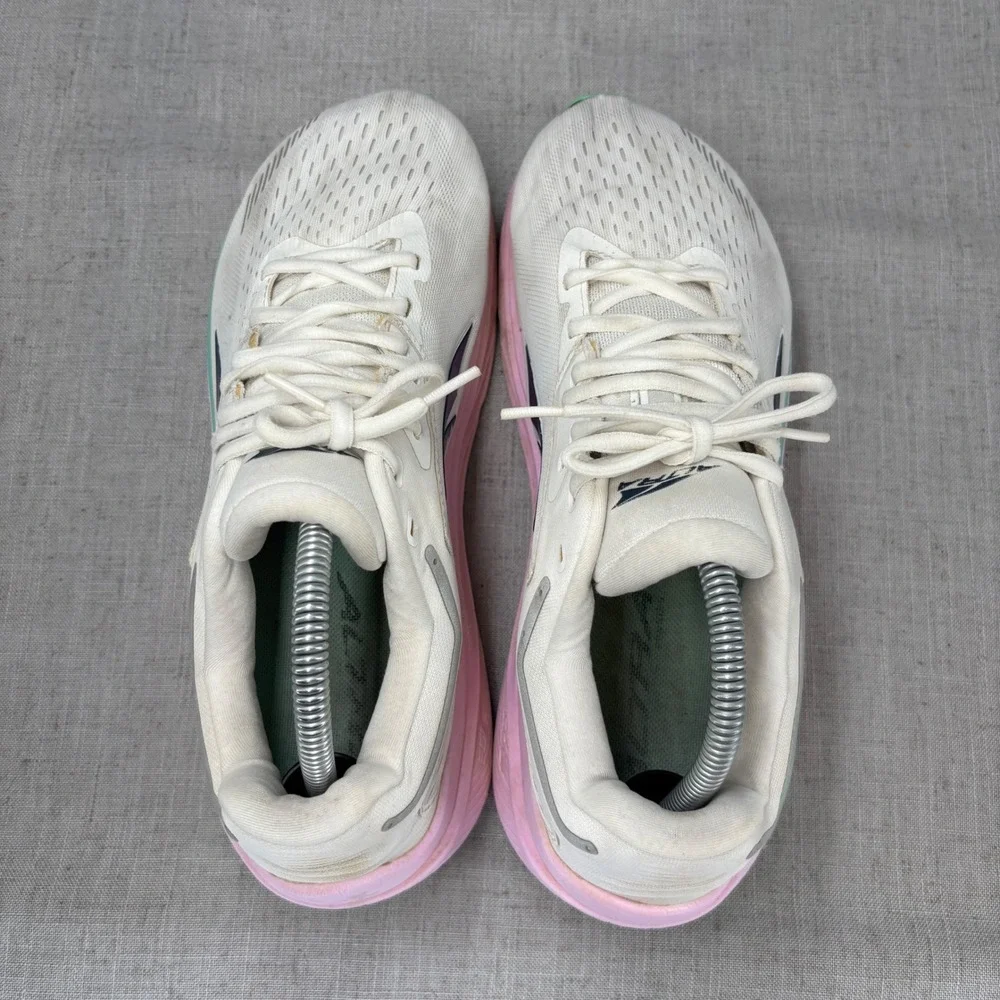 Altra Via Olympus Shoes White Pink Green Mesh Cushion Running Sneakers Size 9.5